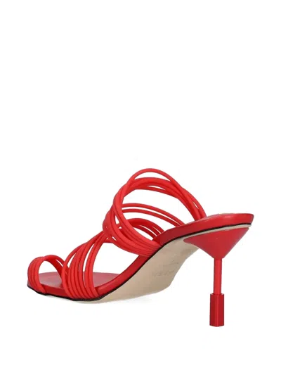 Msgm Multiple-strap Heeled Sandals In Red