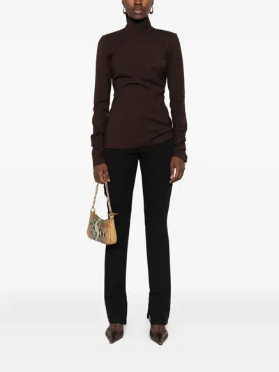 The Latest Zip-detail Flat-front Trousers In Black