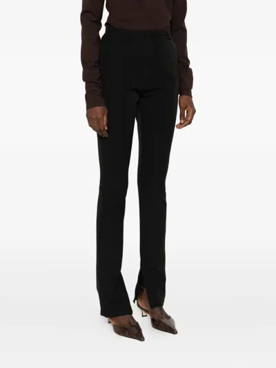 The Latest Zip-detail Flat-front Trousers In Black