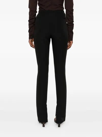 The Latest Zip-detail Flat-front Trousers In Black