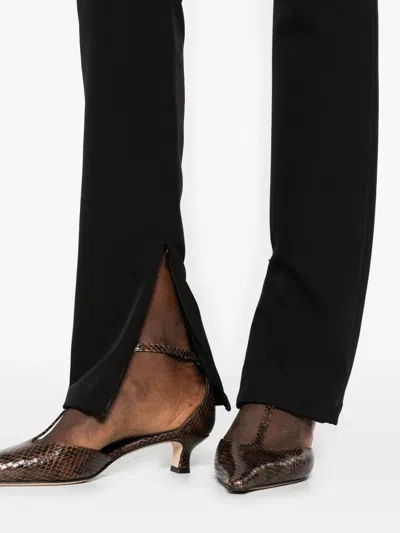 The Latest Zip-detail Flat-front Trousers In Black