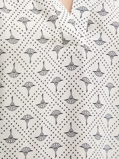 Joop Floral-print Short-sleeve Blouse In White