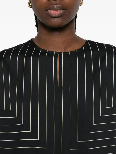 Joseph Sleeveless Geometric-striped Top In Black