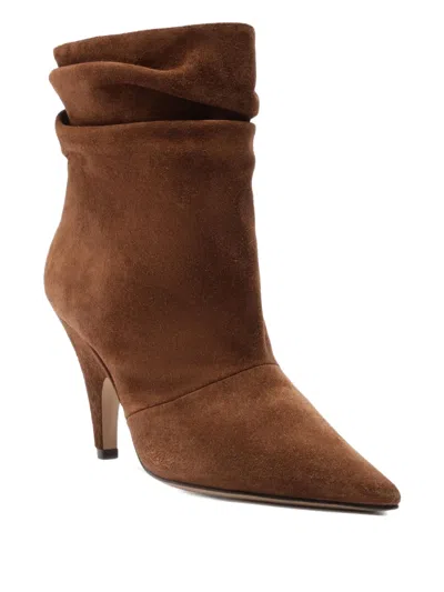Alexandre Birman Tati Pointed Toe Slouch Bootie In Brown