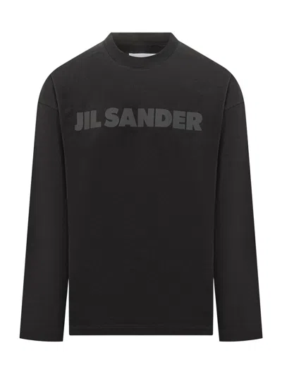 Jil Sander Black Long Sleeve T-shirt In Black