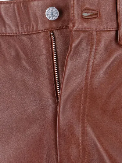 STRAIGHT TWIST 皮质长裤