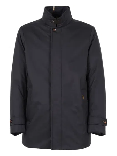 Moorer Skt Arms Jacket With Concealed Hood In Black