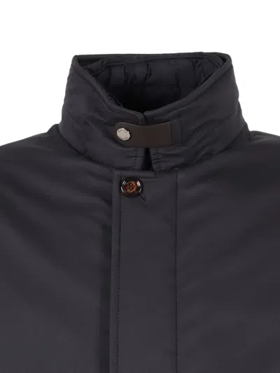 Moorer Skt Arms Jacket With Concealed Hood In Black