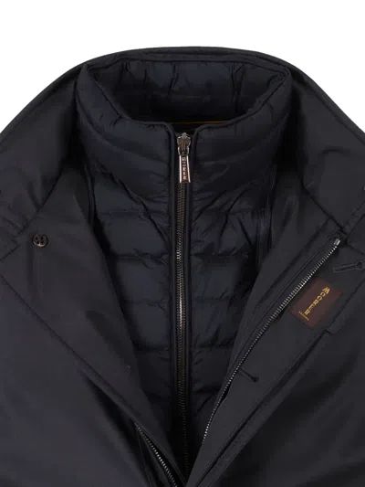 Moorer Skt Arms Jacket With Concealed Hood In Black