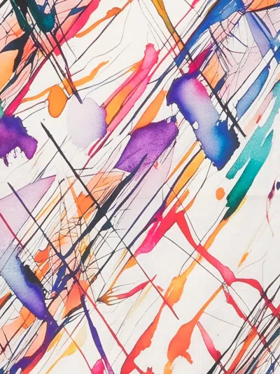 D'aniello Abstract-print Silk Scarf In Multi