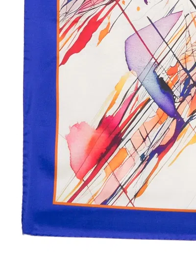 D'aniello Abstract-print Silk Scarf In Multi