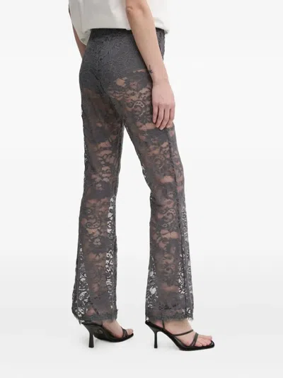 Never Fully Dressed Lace-trimmed Trousers In Gray