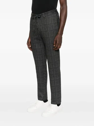 Karl Lagerfeld Checked Drawstring Trousers In Black