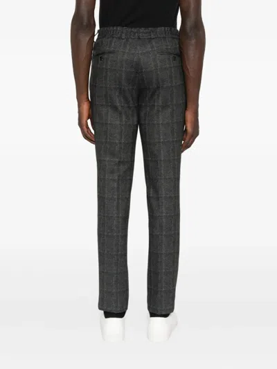 Karl Lagerfeld Checked Drawstring Trousers In Black