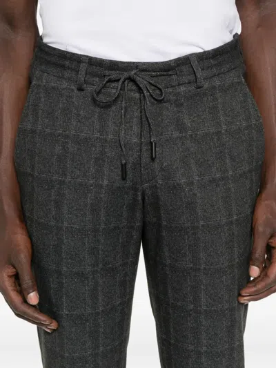 Karl Lagerfeld Checked Drawstring Trousers In Black