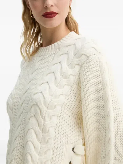 粗绞花针织系带毛衣