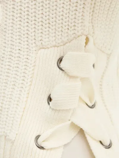 粗绞花针织系带毛衣