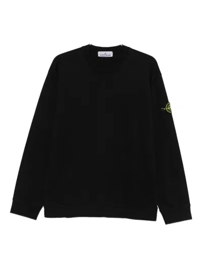 Stone Island Logo Sweatshirt In Black
