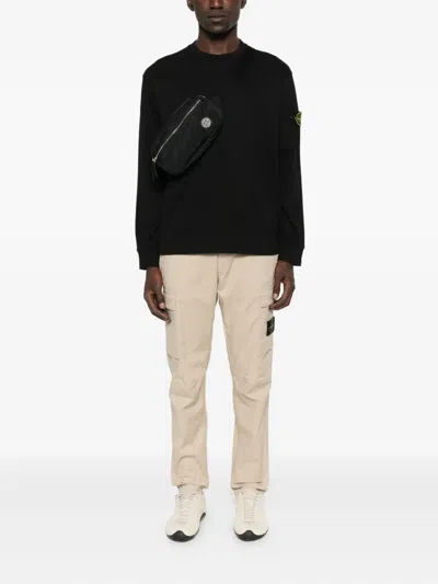 Stone Island Logo Sweatshirt In Black