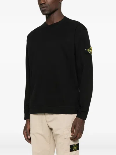 Stone Island Logo Sweatshirt In Black