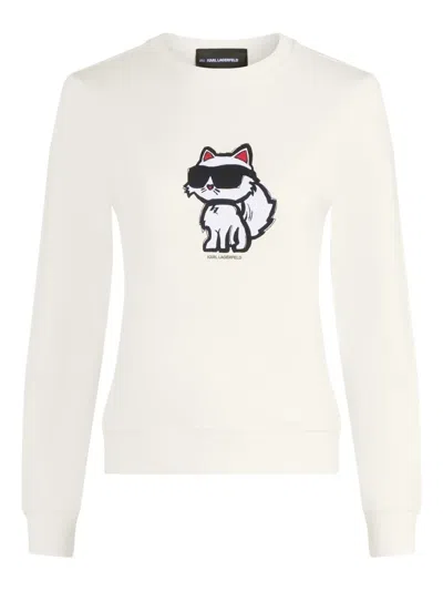 Karl Lagerfeld Choupette-print Sweatshirt In White