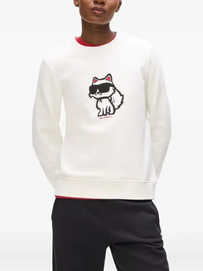 Karl Lagerfeld Choupette-print Sweatshirt In White