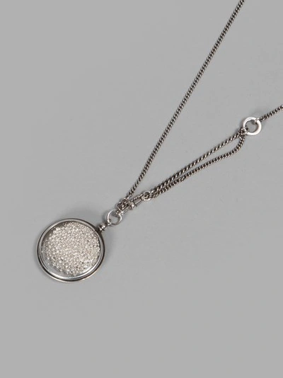 Ann Demeulemeester Pearl Filled Pendant Necklace In Metallic