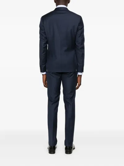 Canali Single-breasted Wool Suit In Blue