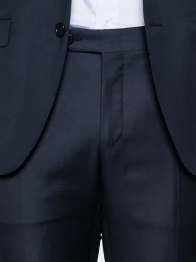 Canali Single-breasted Wool Suit In Blue