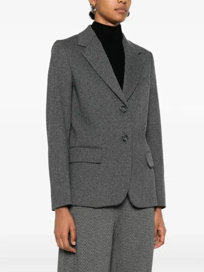 Weekend Max Mara Notched Button-fastening Jacket In Gray