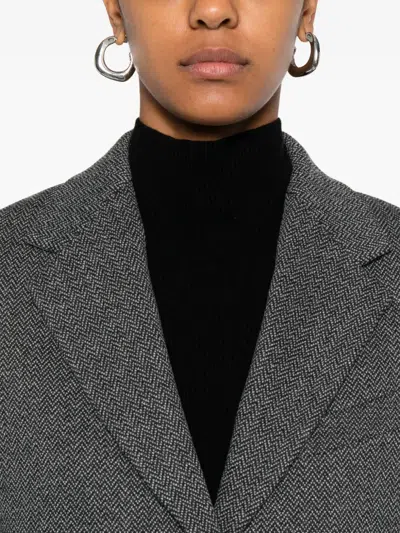 Weekend Max Mara Notched Button-fastening Jacket In Gray