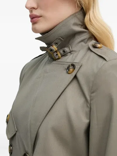 双排扣束腰风衣