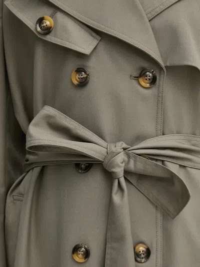 双排扣束腰风衣