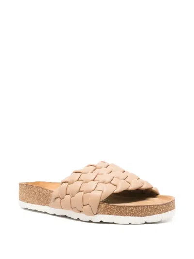 Bugatti Woven Leather Sandals In Brown