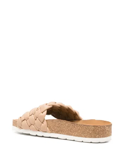 Bugatti Woven Leather Sandals In Brown