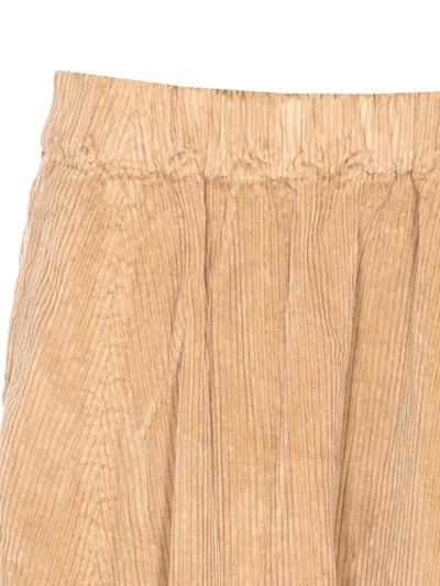 True Avenue Elastic-waist Corduroy A-line Skirt In Neutral