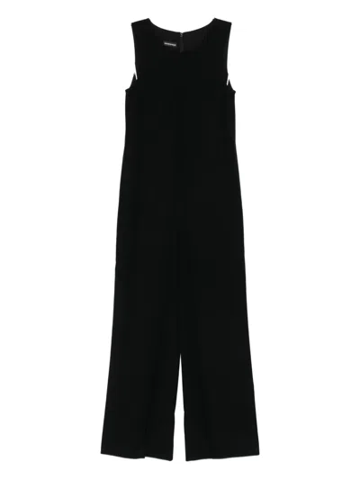 Emporio Armani Sleeveless Long Jumpsuit In Black