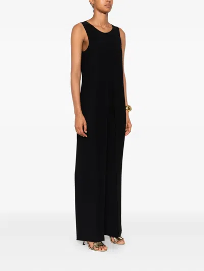 Emporio Armani Sleeveless Long Jumpsuit In Black
