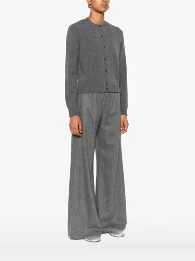 Fabiana Filippi Soft Wool Blend Long Sleeve Jacket In Gray