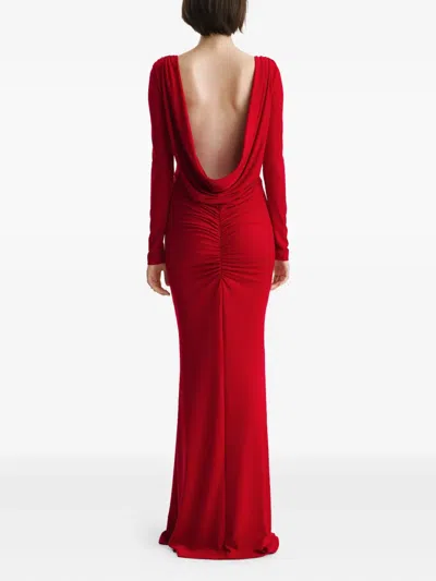 2310 Studio Cowl-back Gown In Red