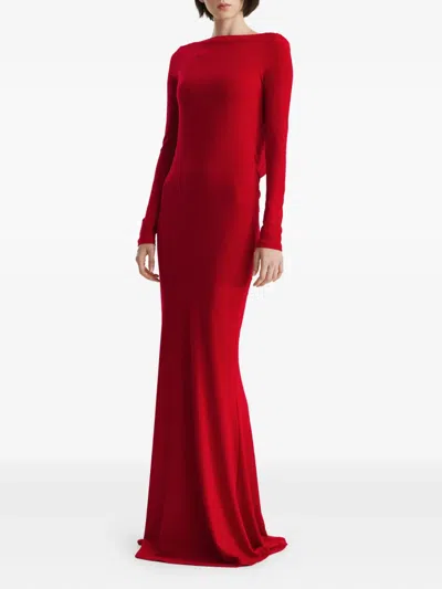 2310 Studio Cowl-back Gown In Red
