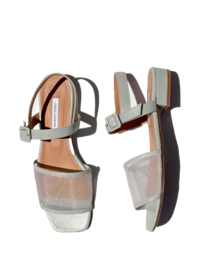 About Arianne Marini Panelled Leather Sandals In Gray