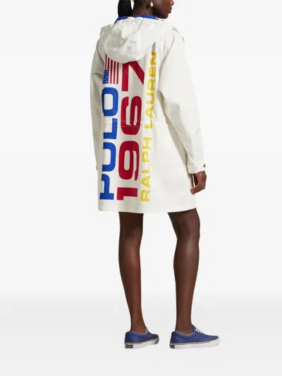 Polo Ralph Lauren Flag-embroidered Drawstring Jacket In White
