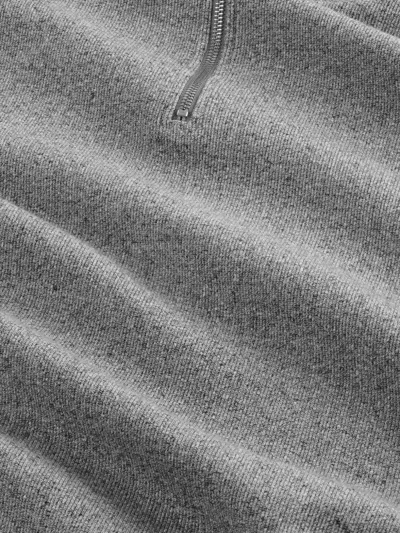 Nn07 Alfie 6651 Knitted Half-zip Sweater In Gray