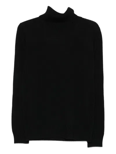 Kangra Cashmere Ribbed Turtleneck Sweater In Wool In Black