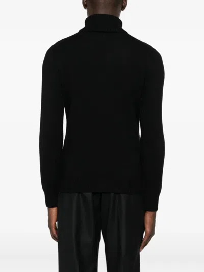 Kangra Cashmere Ribbed Turtleneck Sweater In Wool In Black