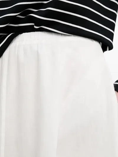 Isabelle Blanche Elastic-waist Flared Midi A-line Skirt In White