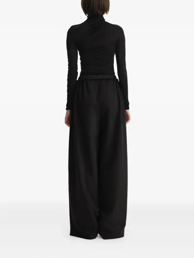2310 Studio Elastic-waist Wide-leg Trousers In Black
