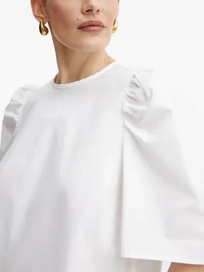 Ivy & Oak Puff-sleeves Tie-back Blouse In White