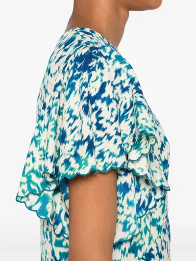 Ulla Johnson Ruffled Maxi Dress In Blue